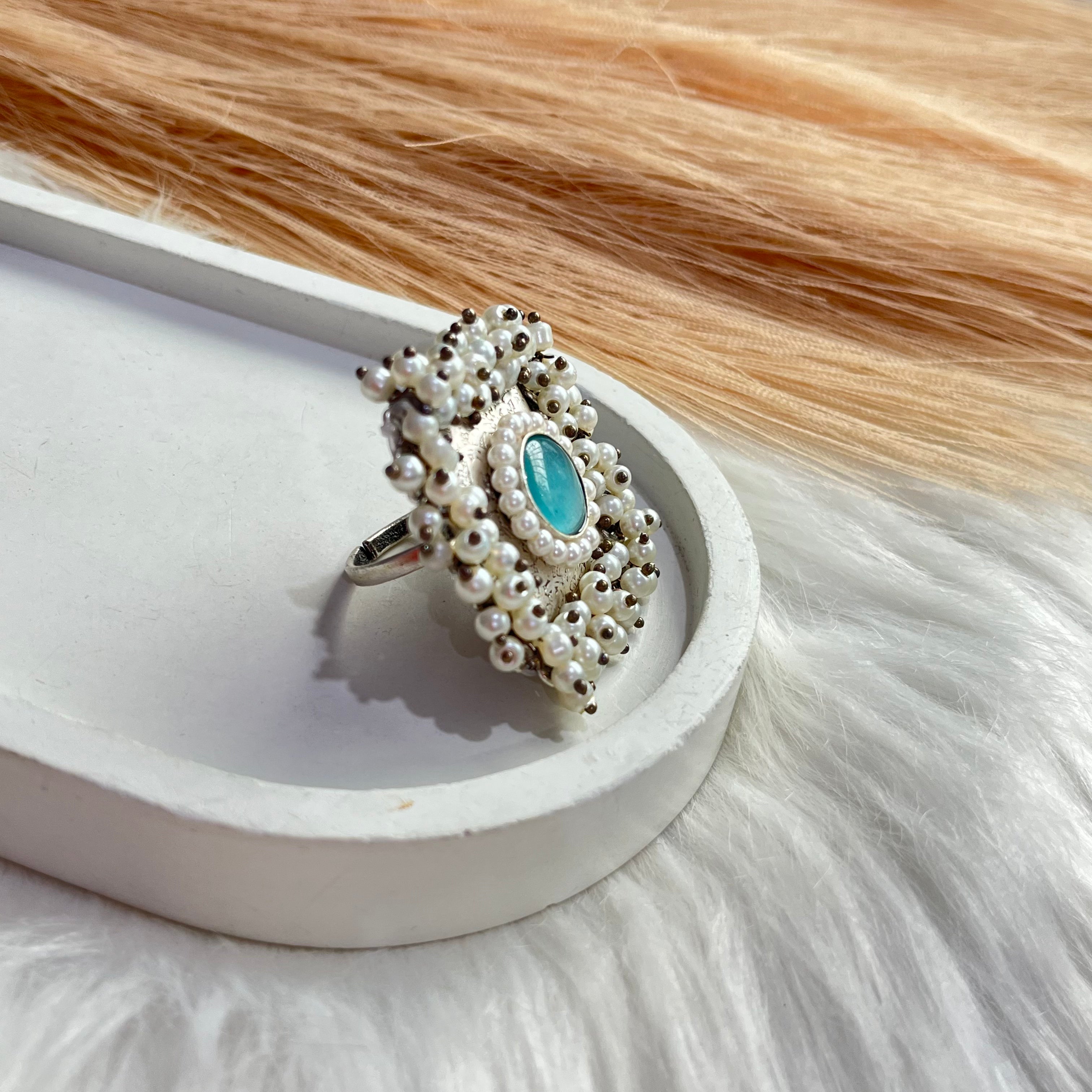 Blue Silver Mirage Ring